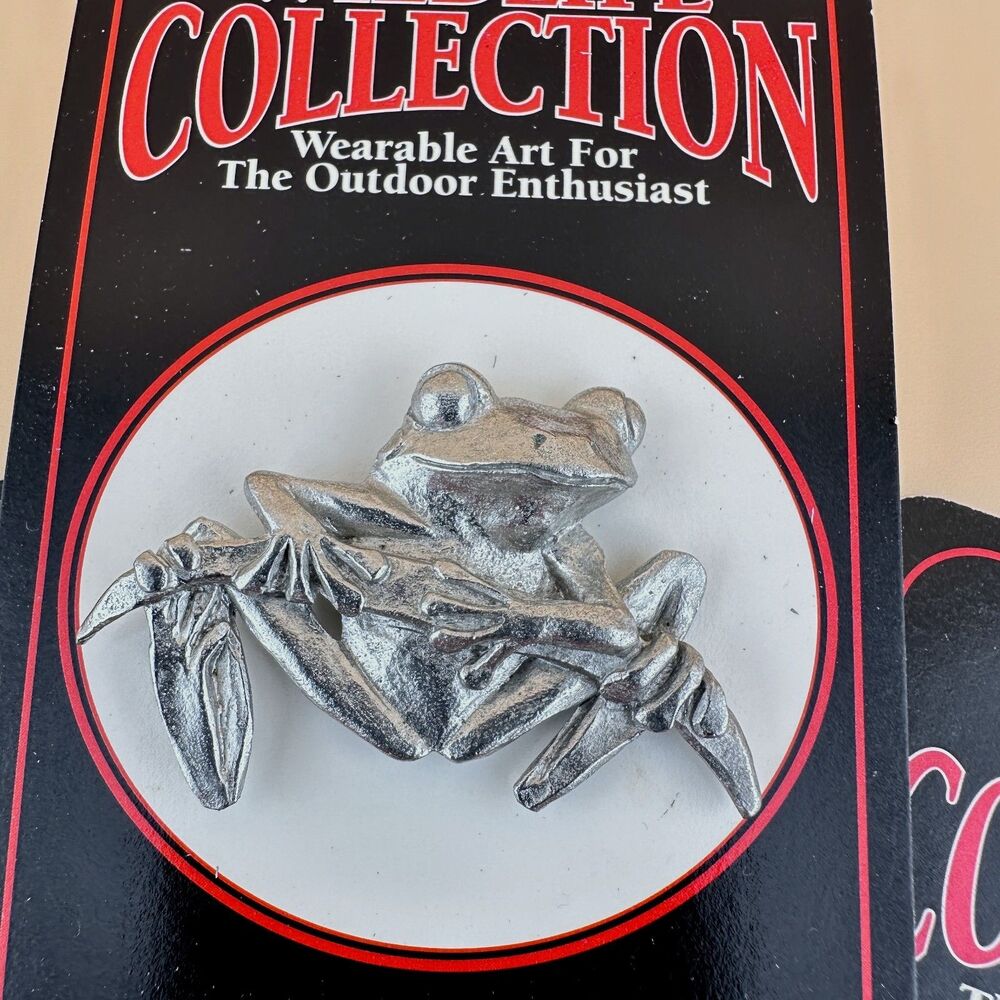 Vintage Animal Pins Lot George G. Harris Pewter Bichon Frise Dog Tree Frog Goose - Picture 12 of 16